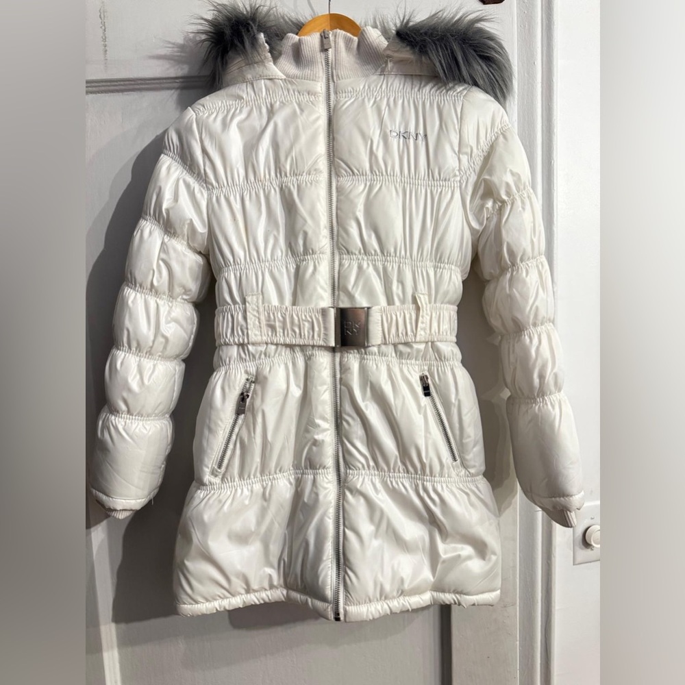 DKNY Ivory Quilted Jacket